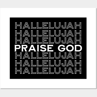 Hallelujah Praise God - White Image, Unisex Christian Cotton T-Shirt, Stylish White Imagery, Trendy Spiritual Shirt, Christian Apparel, Comy, Soft Posters and Art